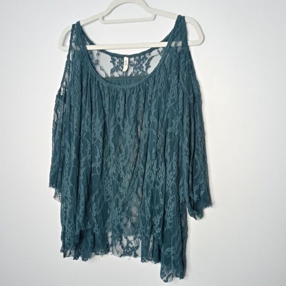 Free People lace cold shoulder blouse size medium - Picture 4 of 13